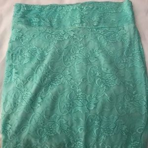 Teal lace mini body con skirt